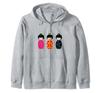 Japanese Kokeshi Doll Zip Hoodie