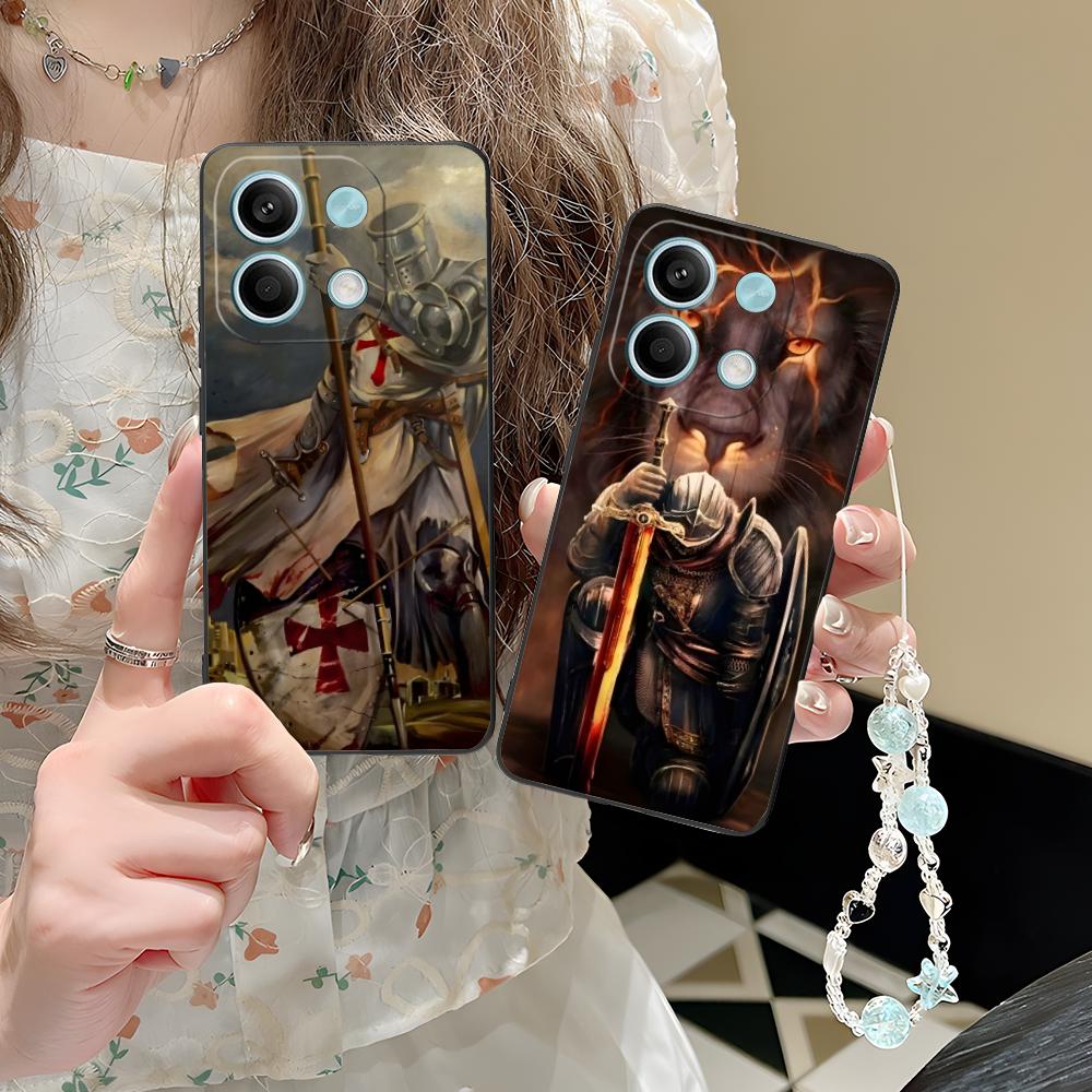 Templar Knights Mobile Phone Case for POCO F7 F6 F5 F4 F3 F2 Pro GT C75 C71 C65 C61 C40 Pro Ultra Colorful Printing Cover Cover
