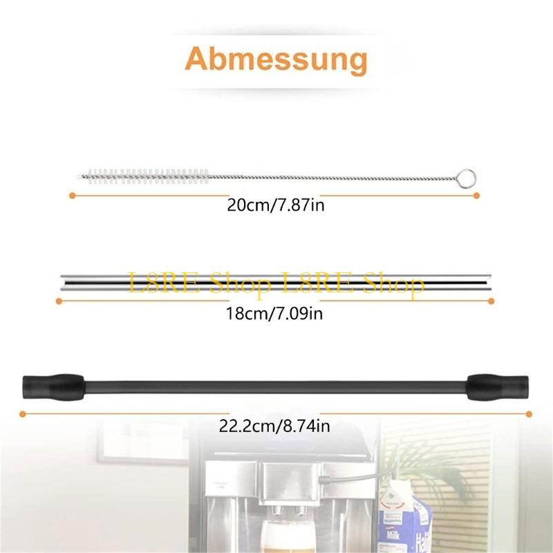 L8RE Metall-Milchschlauch-Set Ersatzschläuche Milchschlauch Reinigungszubehör Set Kaffeegeschirr Großartig für Vollautomaten