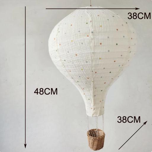 Ins Fabric Hot Air Balloon+String Lights Nordic Children's Room Handmade Wall Hanging Balloon Lampshade Decoration Accessories