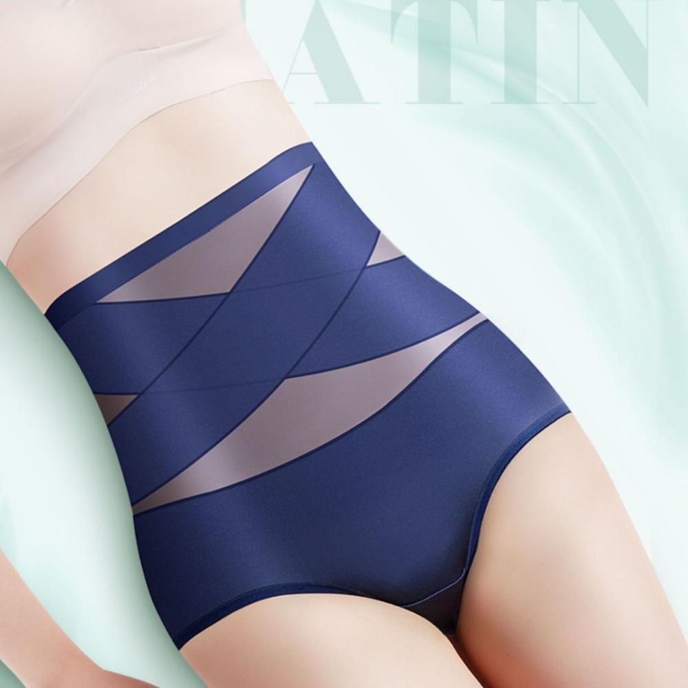 1PC explosive cross bandage high waist ice silk belly pants women's thin breathable women's body sculpting underwear
