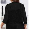 Fashionable Women's High-elastic Mesh Three-quarter Sleeve Sun  Cardigan Shirt Jacket