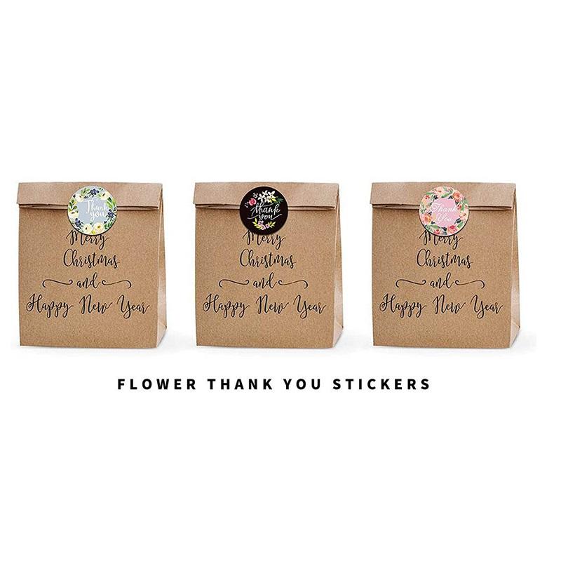 500 Stück/Rolle Blume Danke Aufkleber Set 1 Zoll Kreis Floral Masking Tape Tagebuch Geschenk Dekoration Siegel