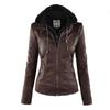 Lederjacke mit Reißverschluss, gespleißt, kurze Kunstlederjacke für Damen, Plus-Size-Jacke, Damen-Wildlederjacke