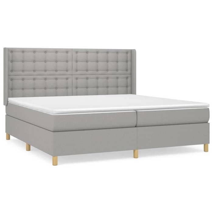 Maison Exclusive - Sommier à lattes de lit avec matelas Gris clair 200x200cm Tissu