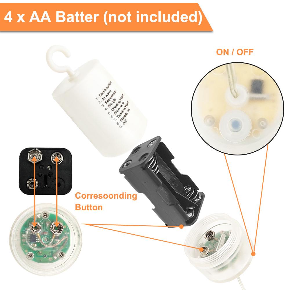 White  Multicolored Outdoor Led Star Light String Battery Box Dandelion Light Christmas Decor Holiday Celebration Room Layout