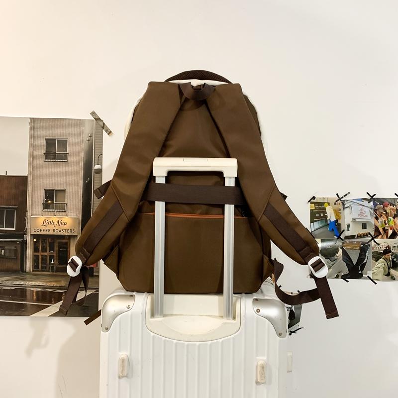 Junior High School Student Schoolbag Men's Large Capacity Backpack Color Block Backpack with Coin Purse