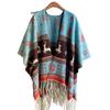 European & American Style Reindeer Snowflake Imitation Cashmere Double-Sided Thick Christmas Shawl for Women