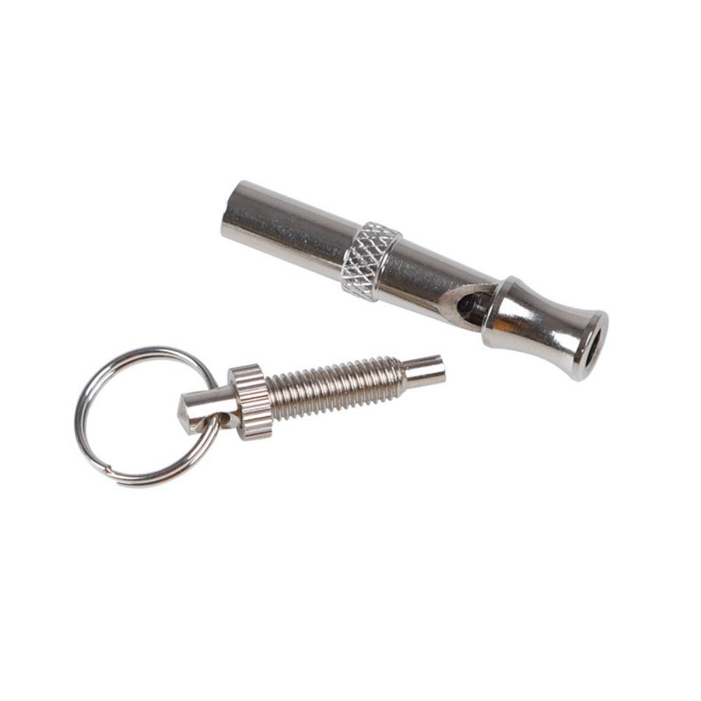 New Stainless Steel Adjustable Ultrasonic Dog Whistle, 1Pc Silent Pet Training Whistle For Recall & Behavior, Silver Portable