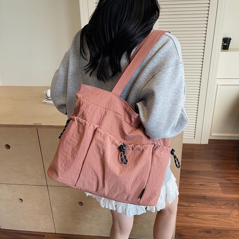 Commuting Large Capacity Nylon Bag Women's Multi-Pocket Shoulder Tote Bag Student Class Bag