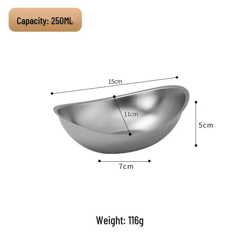 Lainuo 304 Stainless Steel Boat-Shaped Serving Bowl
