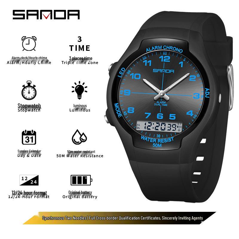 SANDA Dopamine Trend Waterproof Casual Wristwatch for Men and Women
