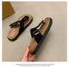 Thick Soled, Slipper, Summer, Outerwear, Toe Clip, Flat Strap, Adjustable, Square Buckle, Thick Soled Slipper, Flip Flops