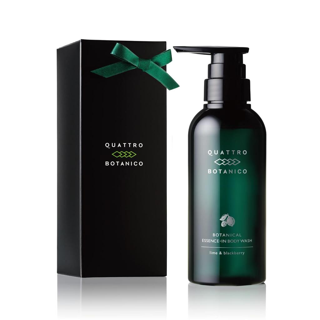 Quattro Botanico Body Lime Blackberry for Sensitive with Gift Botanical Body Wash for Moisturizing for Itchy Foaming Body Perfect as a Soap, & Scent,