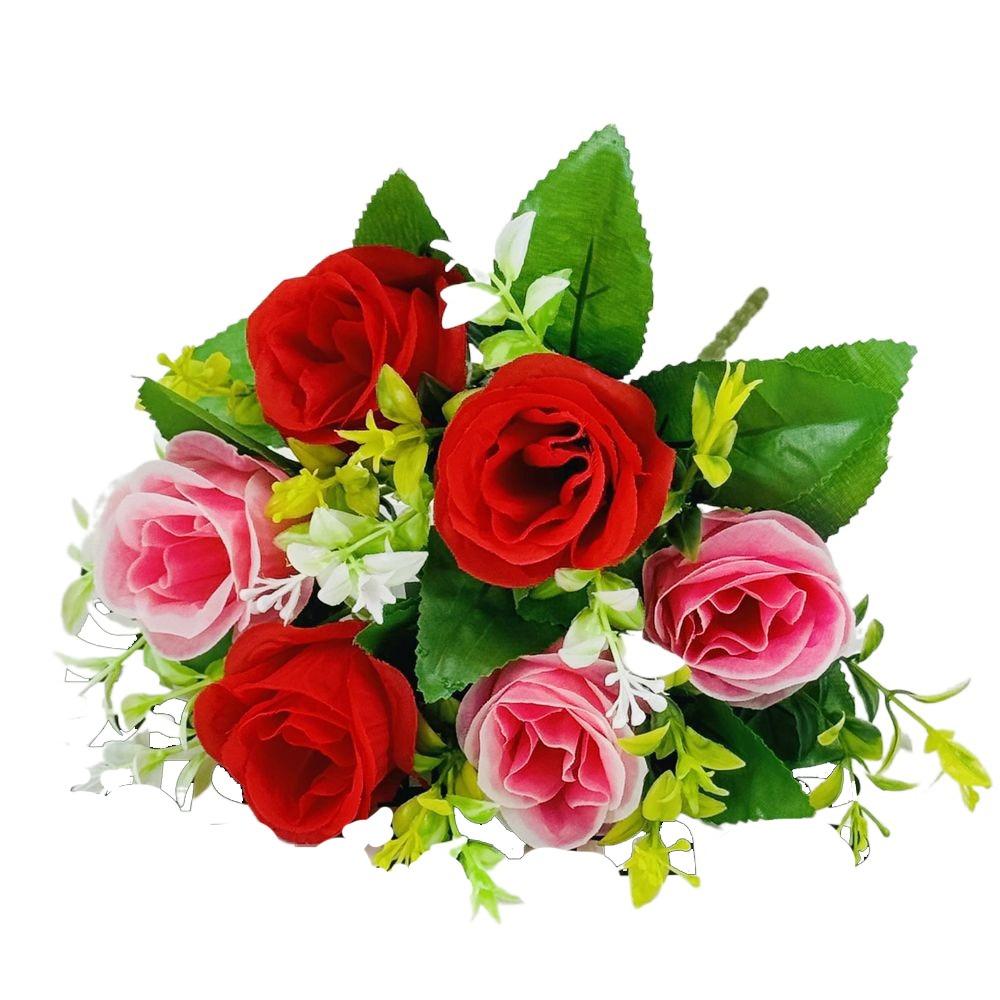 

3pcs Simulated Artificial Flowers Exquisite Fake Plants Party Decor Rose Bud Bouquet Home Style 12