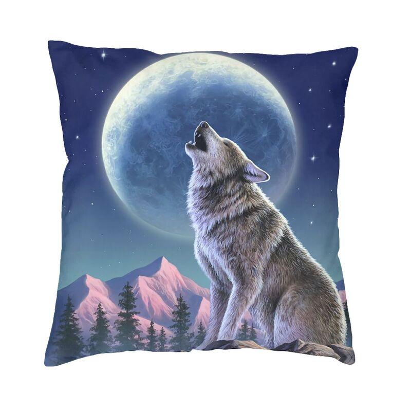Custom Wolf Tree Pillow Case 45X45Cm Decoration Kawaii Animal Cushions For Sofa Square Pillowcase