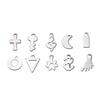 30Pcs Mirror Polished Stainless Steel Charms Geometry Cross Shape Blank Pendants for DIY Bracelet Jewelry Making Accessories