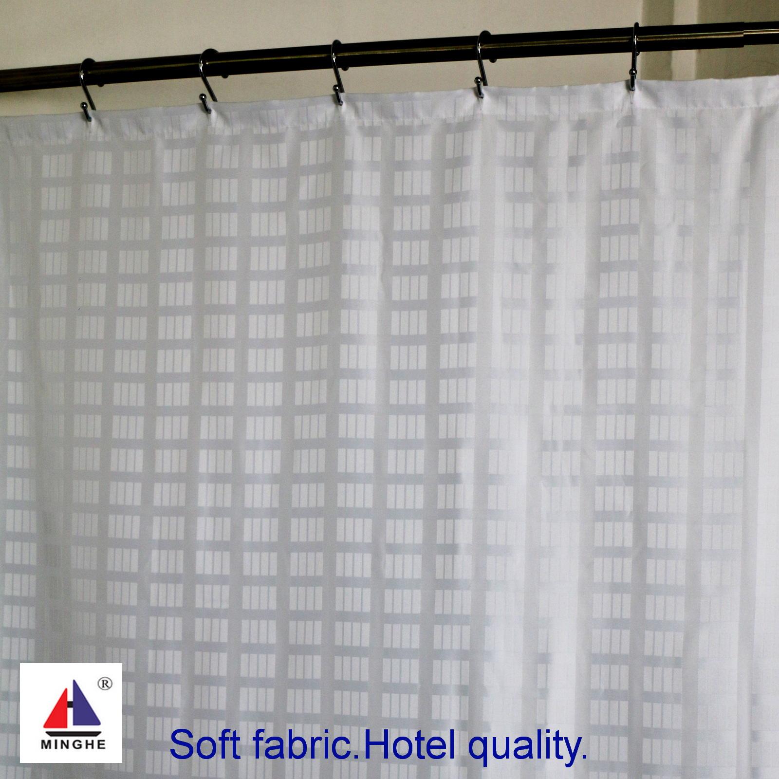 

Minghe Cloth Shower Curtain,Hotel Quality Fabric Shower Curtain,Water-repellent Bathroom Shower Curtain Weighted 180*180cm белый