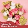 200 Piece Golden Artificial Leaves Gold Leaves with Stems Silk Leaf Crafts Leaves Faux Wired Single Leaf for Flower Bouquet Wreaths DIY Wedding Party