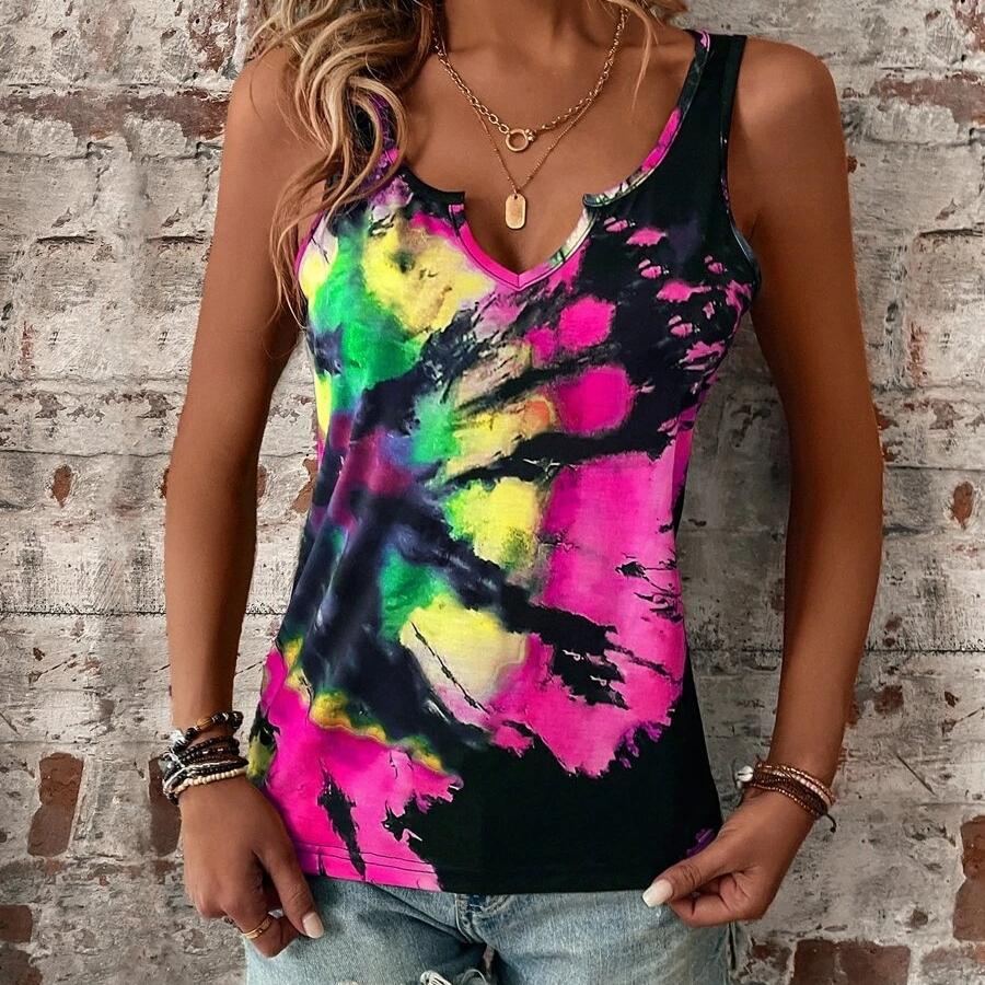 

DAFIFY Женская Мода Лето Весна Повседневные Блузки и Рубашки без Рукавов с V-образным Вырезом L розы красного