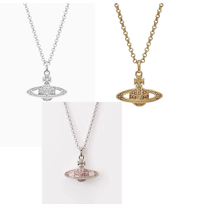 Elegant And Luxurious Saturn Necklace For Women Geometric Design With Sparkling Inlaid Diamonds