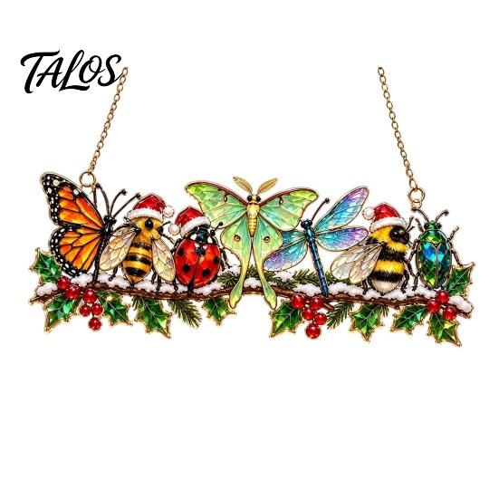 Indoor Outdoor Decorative Pendant Christmas Animal Suncatcher, Window Hanging Decor, Acrylic Holly Branch Sun Catcher, Creative New Year Gift Rainbow
