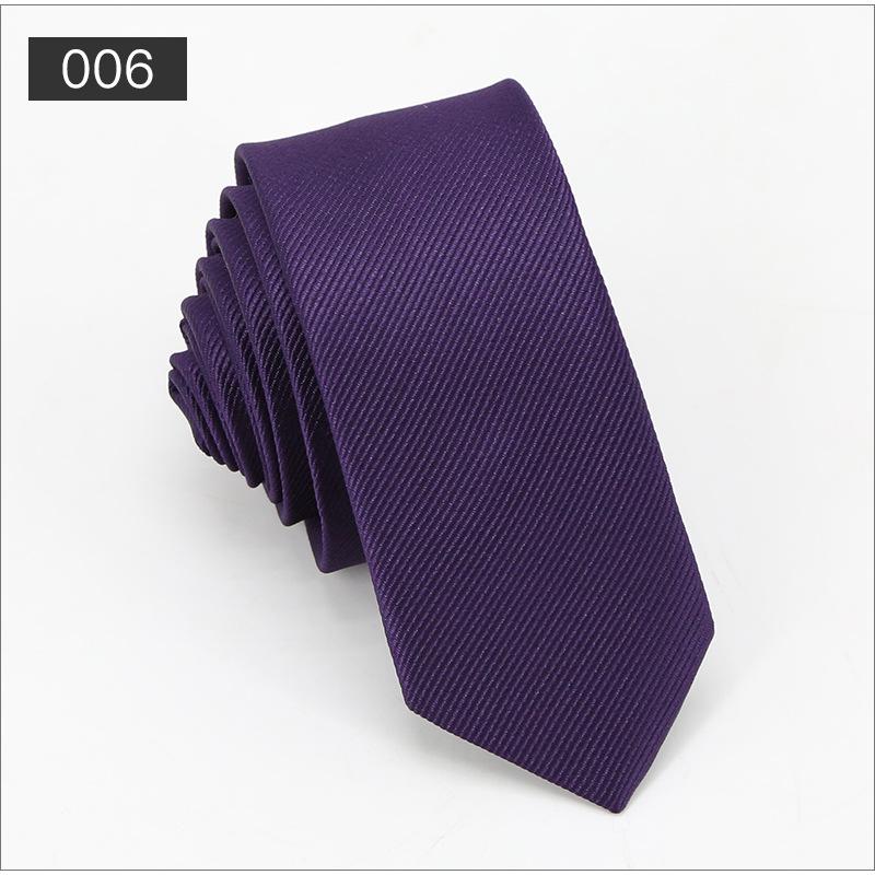 2025 Men's Solid Color Twill Jacquard Tie - Fashionable, Handmade Narrow Design