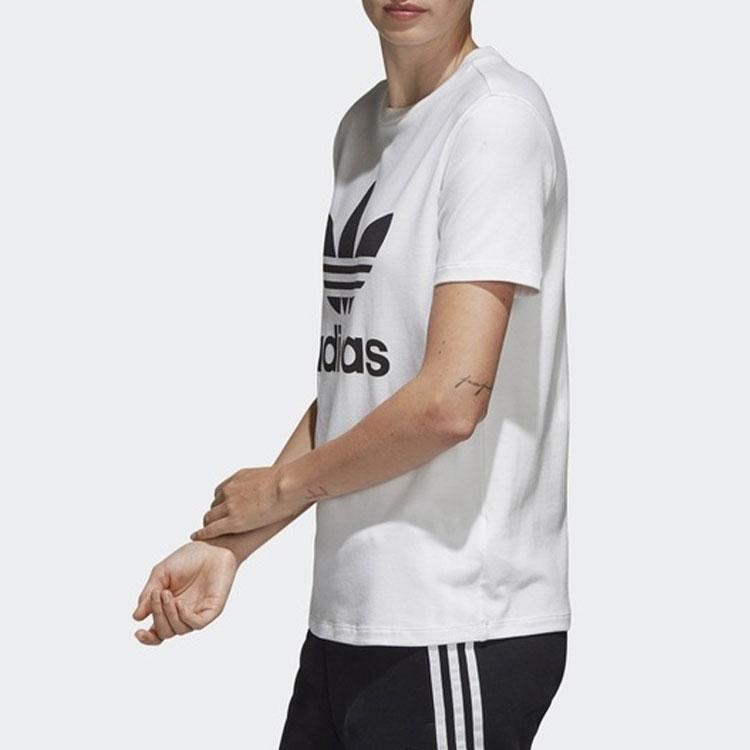 Adidas Originals Trefoil Tee White Letter Print American Vintage Short Sleeve T-Shirt Women Tops CV9889
