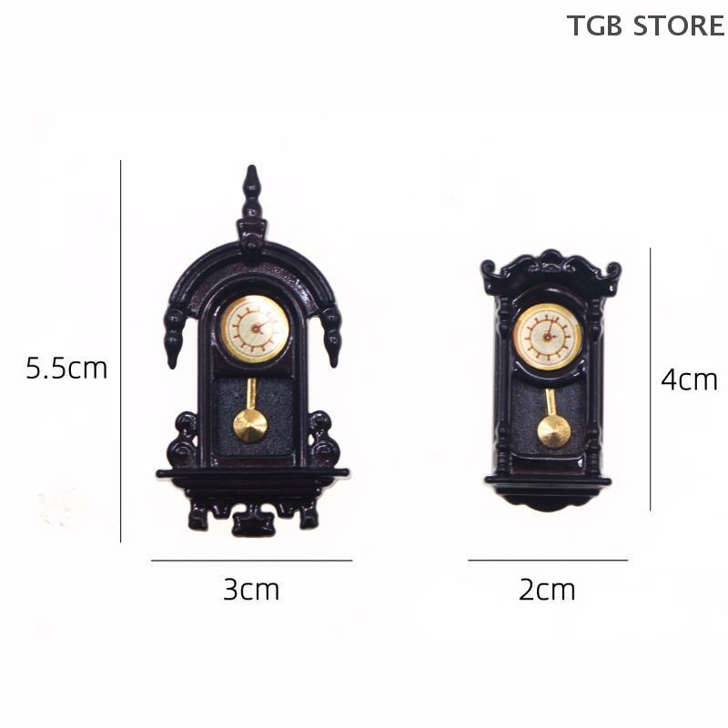 1/12 Dollhouse Vintage Simulation Wall Clock Model Living Room Clock Decor Home Micro Scene Accessories