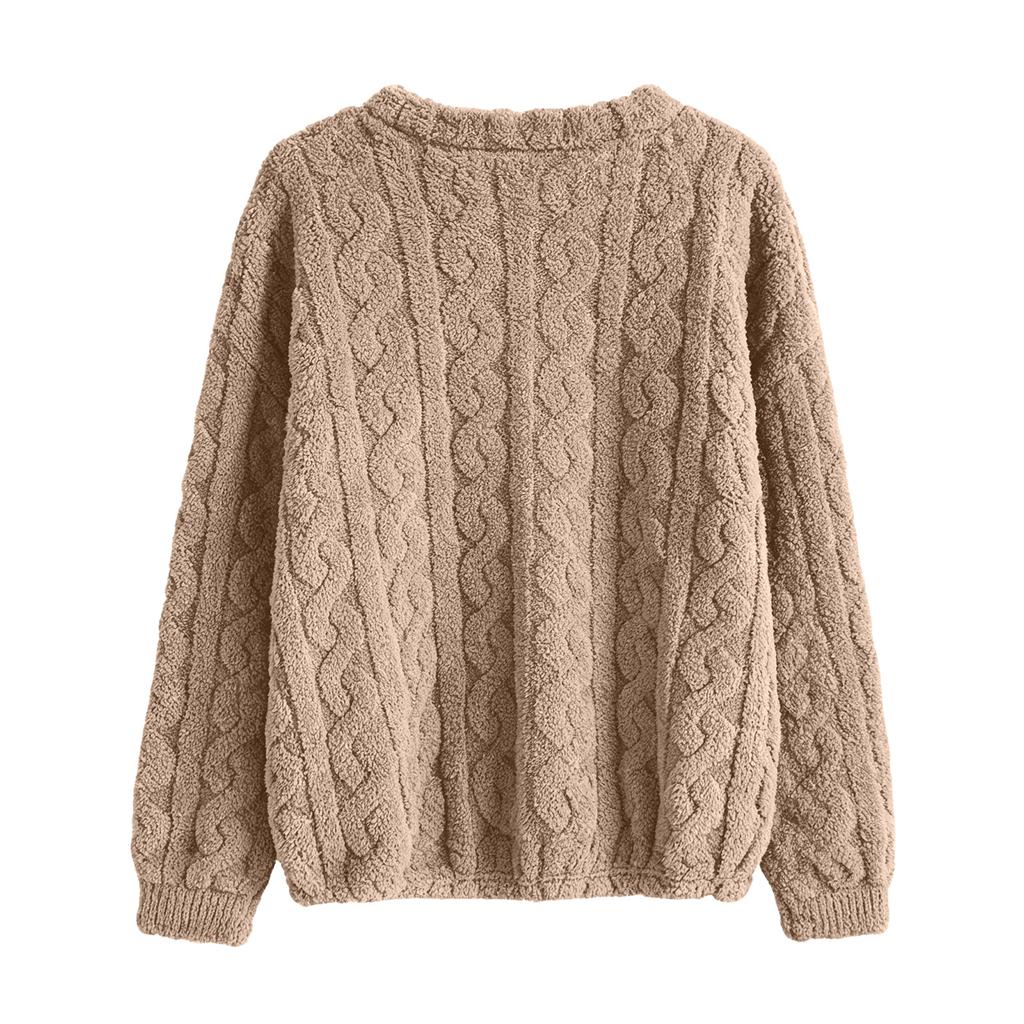 Women's Casual Long Sleeve V-Neck Blouse with Ruffle for Everyday Wear