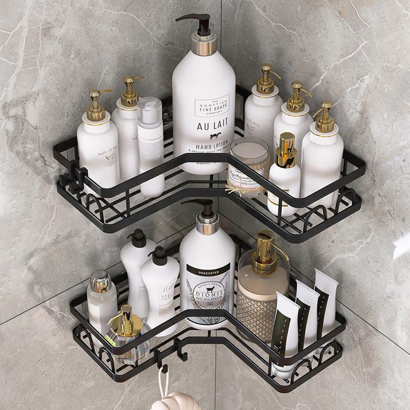 Toilet Triangle Shelf Bathroom No Punching No Nail Wall Mounted Storage Shelf Wall Corner Storage Rack