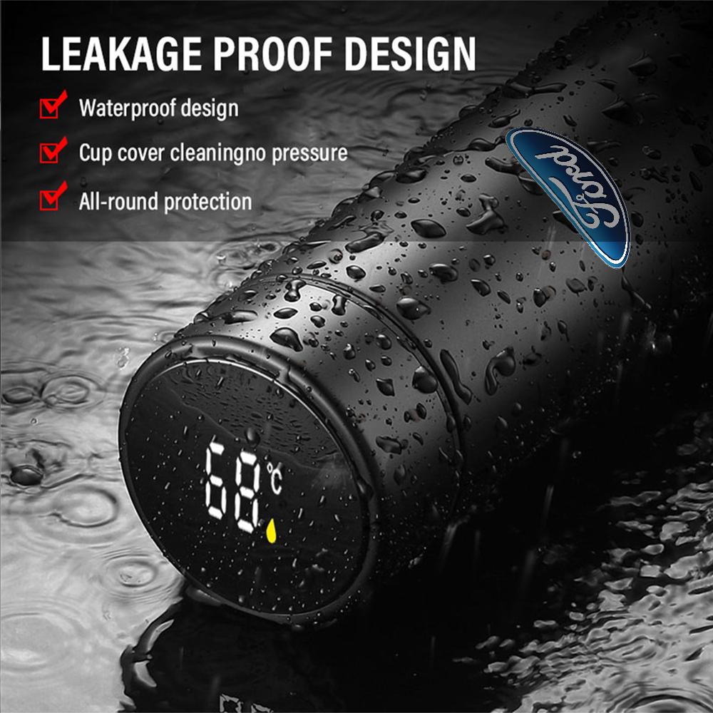 500ml Intelligent Temperature Display Vacuum Flasks Coffee Cup Center Cover For Ford Ranger Focus Mustang Mondeo Fusion Fiesta