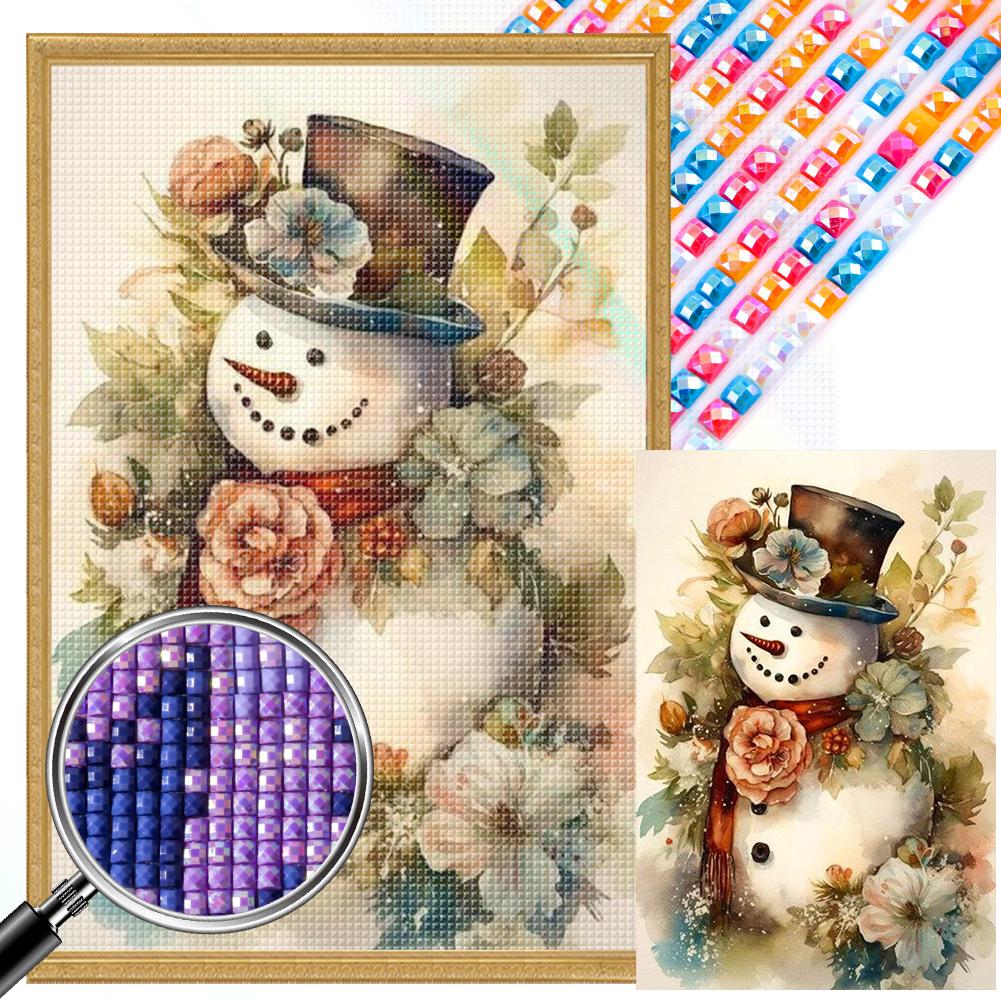 5D DIY Полный квадратный Алмазная мозаика Снеговик Декор для дома