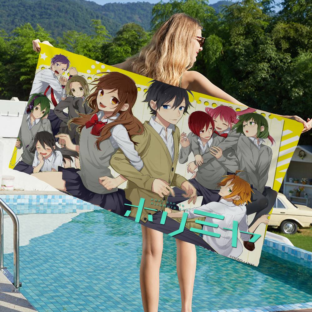 Horimiya Anime Strandtuch Bunte Handtücher für Mädchen Mikrofaser Schnelltrocknend Sandfrei Strand Yoga Spa Fitnessstudio Pool