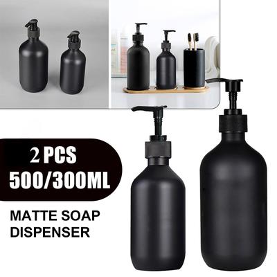 2PCS Essential Oil Bottles Soap Dispenser Matte Black Dish Soap and Hand Soap Bottle Lotion Container Refillable Jars for Kitchen Decor