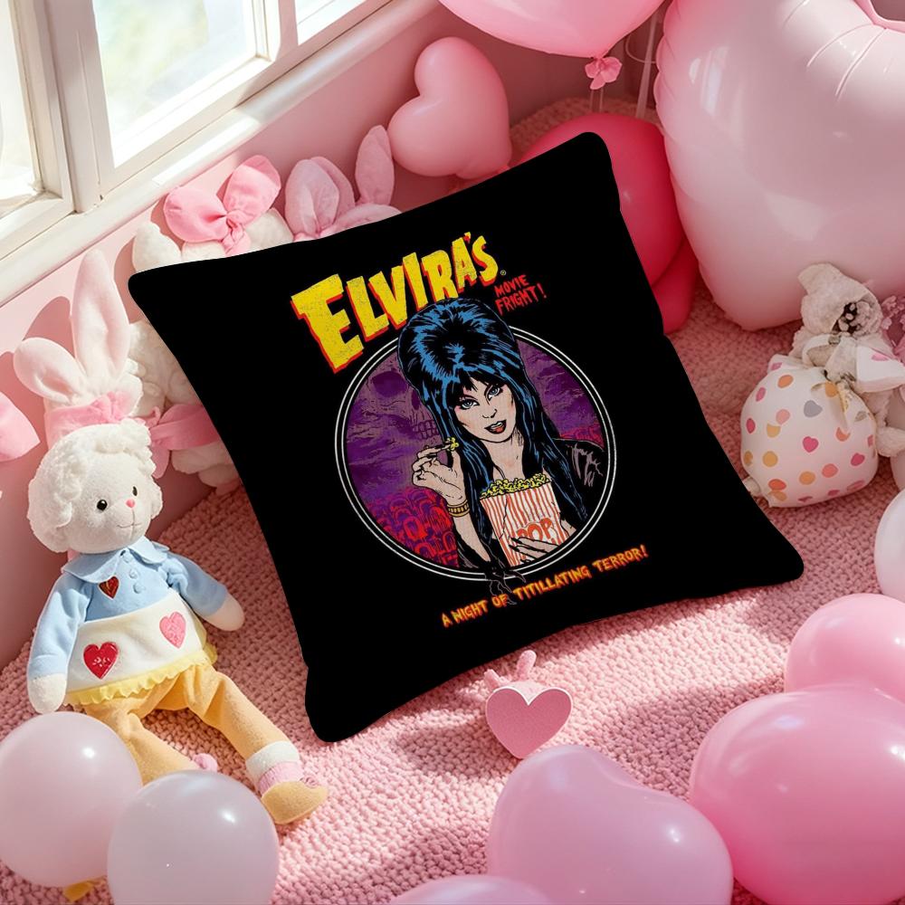 E-ElviraS Mistress of the Dark Cushion Cover Pattern Printed Pillowcase for Living Room Sofa Cushion Cover & Bedroom Decor