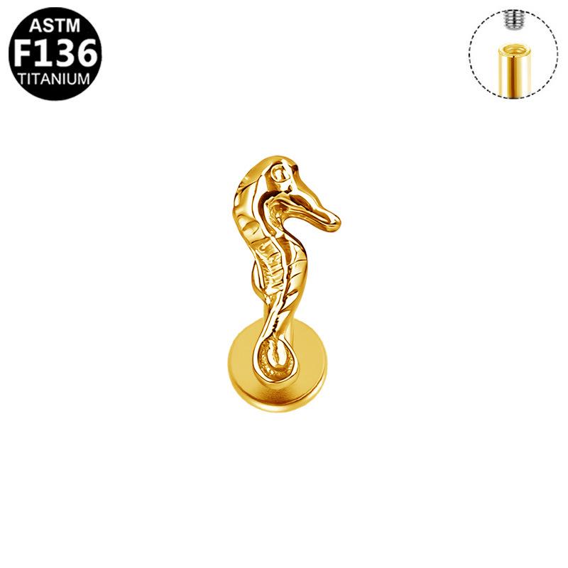G23 Titanium Alloy Medical Grade Seahorse Ear Stud Piercing Jewelry