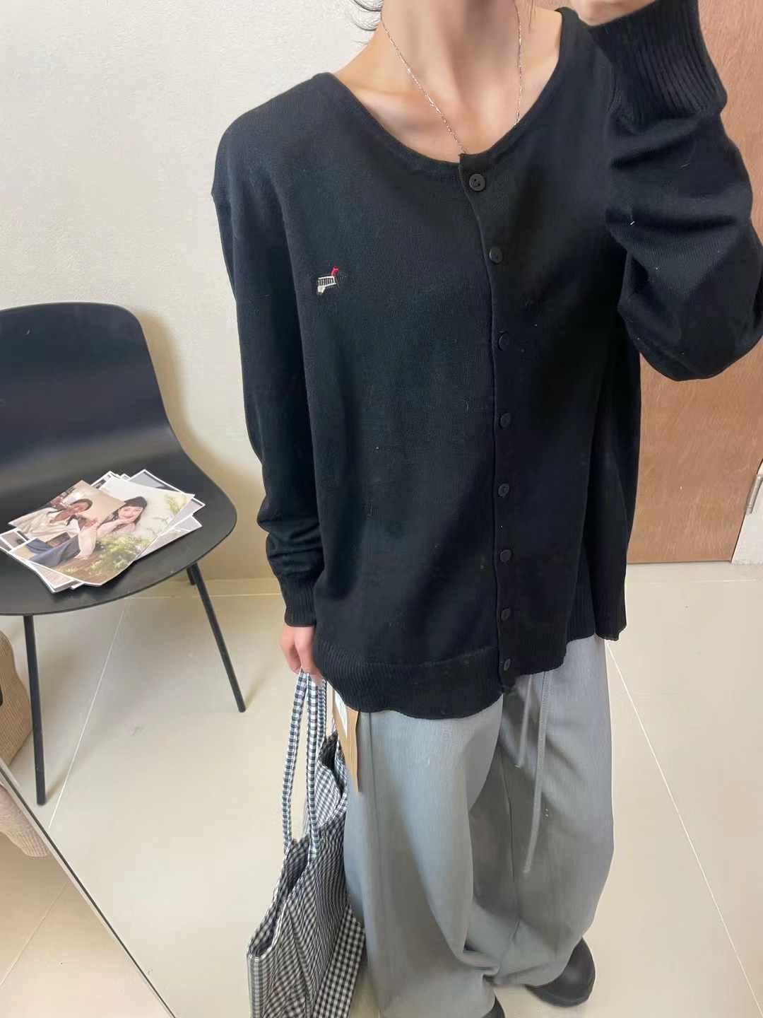 

Da7 Женский весенний корейский кардиган свободного кроя большого размера с вышивкой 12209. One Size