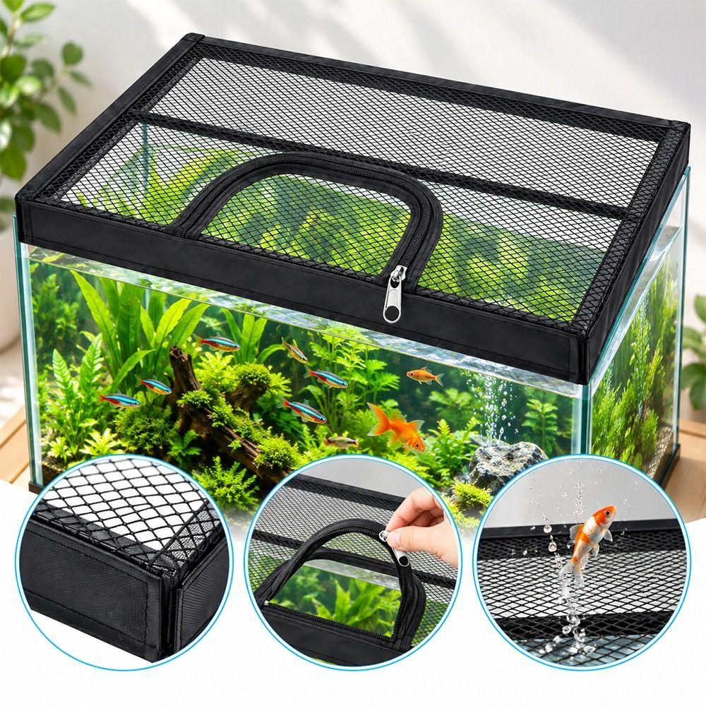 Black Aquarium Mesh Cover Fine Mesh Aquarium Anti-jump Net Home Aquariums