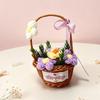 Hand-Knitted Yarn Flower Basket Gift for Teacher's Day
