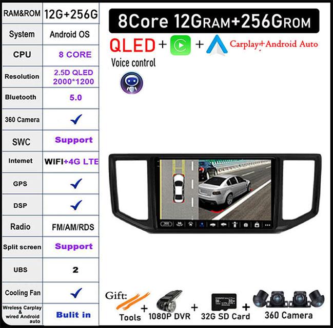 For Volkswagen VW Crafter 2017-2021 IPS/QLED DSP Android 14 Car Radio Multimedia Player Navigation GPS Carplay BT