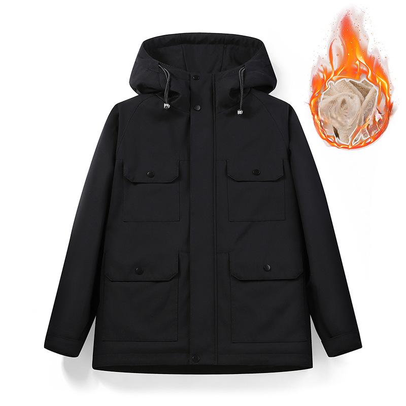 Осень и зима новый повседневный утолщенный тренчкот модная молодежная куртка мужская — фото 5