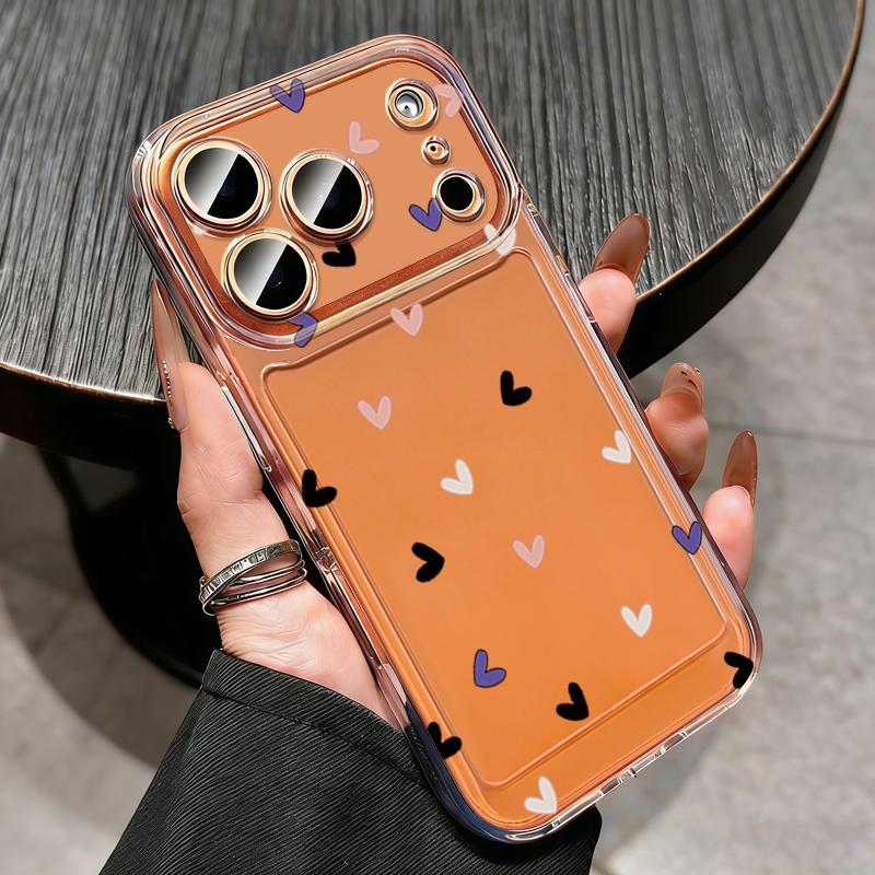 Shockproof Clear TPU Case For iPhone 17 16 Pro 15 14 13 12 Pro Max 11 Transparent Soft Silicone Love Heart Printed Phone Cover