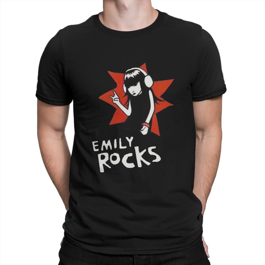 Humorous Classic T-Shirt for Men  Pure Cotton T Shirt Emily The Strange Cartoon Movie Short Sleeve Tee Shirt New Arrival Tops