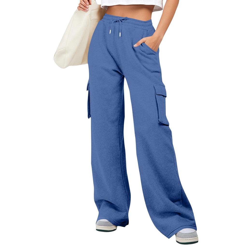 Womens Wide Leg Sweatpants Casual High Waist Baggy Sweatpants Boyfriend Jogger Pants With Pockets Trousers