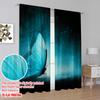 Flat Printing Scene Curtains Turquoise Butterfly Galaxy Digital Printed Polyester Drapes Party Decorations Use Po Curtain Set Of 2 Made Washable