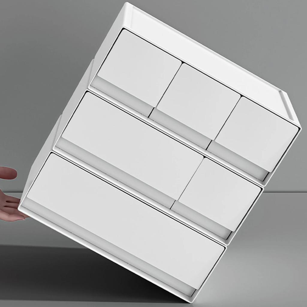 Multi-Layer Stackable Desktop Drawer Home Student Stationery Office Storage Cabinet Jewellery Jewellery Box Desktop Storage