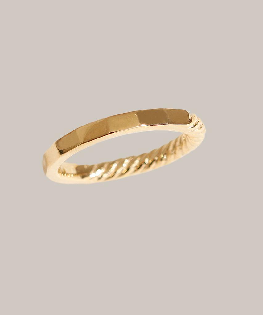 Jnui Cutting Twist Ring 14K Gold Plated