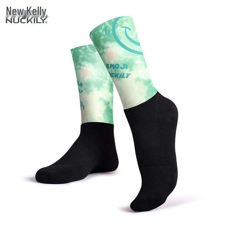NUCKILY Anti-slip Compression Cycling & Running Socks, Unisex Mid-calf for All Seasons
