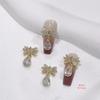 Princess Rhinestone Bow Nail Art Stickers - Colorful Crystal Pendant Accessories